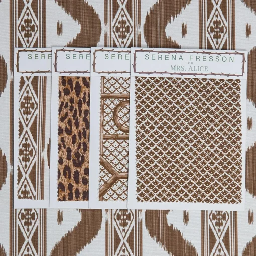 Serena Fresson Fabrics<Mrs. Alice Chestnut Brown Ikat Stripe Fabric