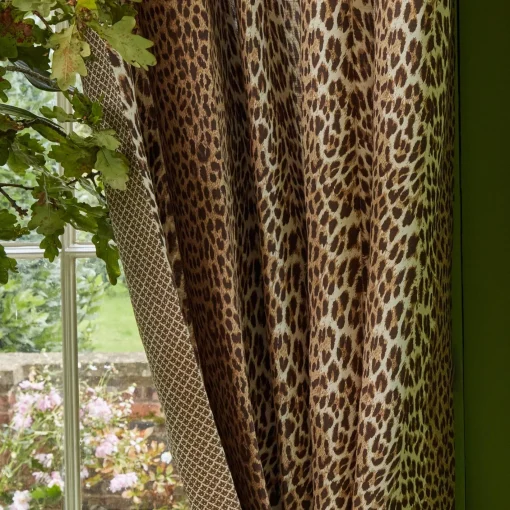 Serena Fresson Fabrics<Mrs. Alice Chestnut Brown Lotus Flower Fabric