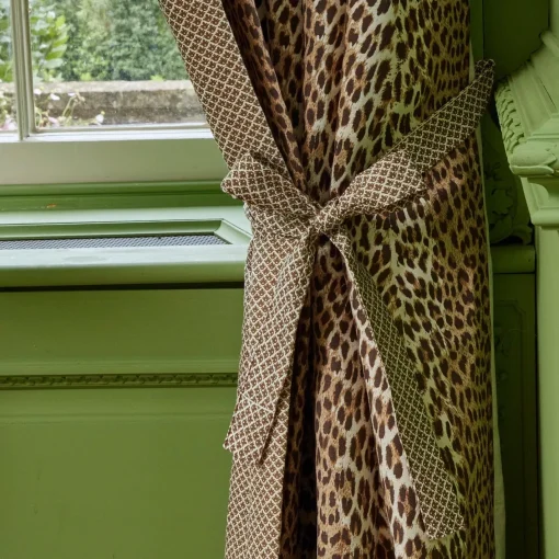 Serena Fresson Fabrics<Mrs. Alice Chestnut Brown Lotus Flower Fabric