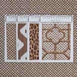Serena Fresson Fabrics<Mrs. Alice Chestnut Brown Lotus Flower Fabric