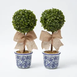 Spring Decorations | For The Homemaker<Mrs. Alice Chinoiserie Faux Potted Boxwood Tree (Pair)