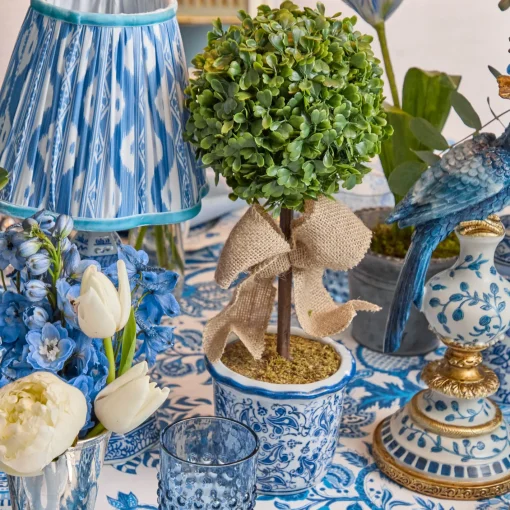 Spring Decorations | For The Homemaker<Mrs. Alice Chinoiserie Faux Potted Boxwood Tree (Pair)