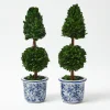Year-round Decorations | Christmas Decorations<Mrs. Alice Chinoiserie Potted Boxwood Tree (Pair)