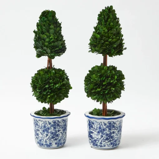 Year-round Decorations | Christmas Decorations<Mrs. Alice Chinoiserie Potted Boxwood Tree (Pair)