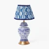 Rechargeable Table Lamps<Mrs. Alice Chinoiserie Rechargeable Lamp & Cobalt Ikat Shade (22cm)