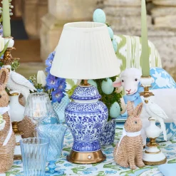 Rechargeable Table Lamps | For Her<Mrs. Alice Chinoiserie Rechargeable Lamp & Cream Shade (22cm)