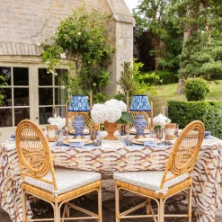 Rechargeable Table Lamps<Mrs. Alice Chinoiserie Rechargeable Lamp & Cobalt Ikat Shade (22cm)