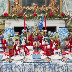 Rechargeable Table Lamps<Mrs. Alice Chinoiserie Rechargeable Lamp & Cobalt Ikat Shade (22cm)