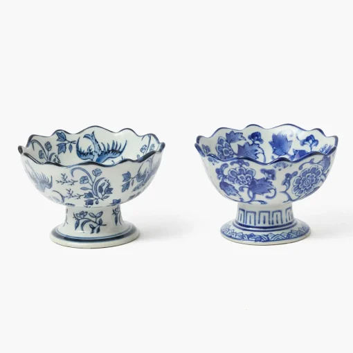 Summer Crockery | For Him<Mrs. Alice Chinoiserie Scalloped Nibble Bowls (Pair)