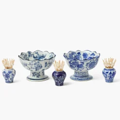 Summer Crockery | For Him<Mrs. Alice Chinoiserie Scalloped Nibble Bowls (Pair)