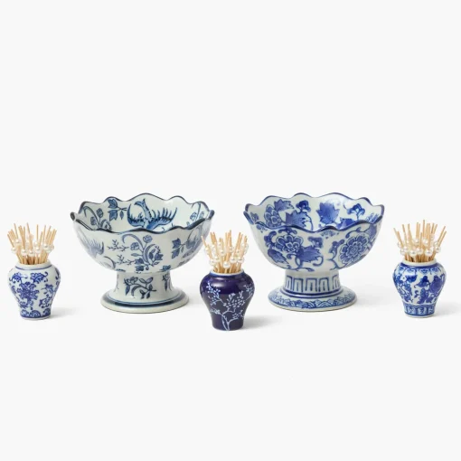 Summer Crockery | For Him<Mrs. Alice Chinoiserie Scalloped Nibble Bowls (Pair)