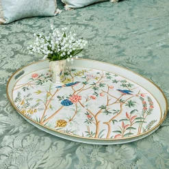 Trays | For Her<Mrs. Alice Chinoiserie Tole Oval Tray
