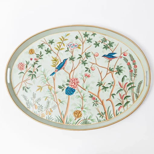 Trays | For Her<Mrs. Alice Chinoiserie Tole Oval Tray