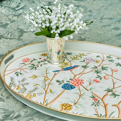 Trays | For Her<Mrs. Alice Chinoiserie Tole Oval Tray