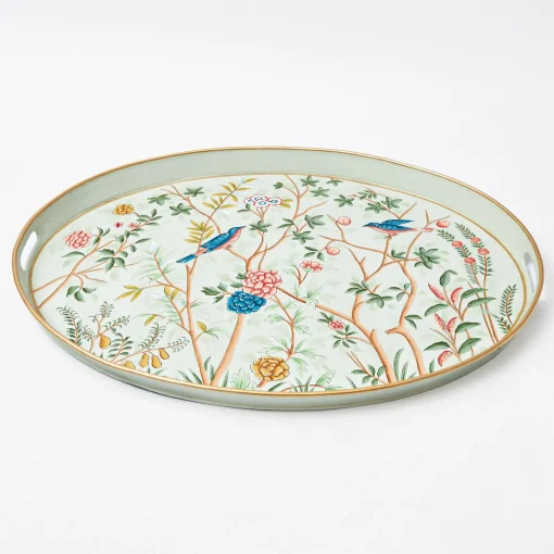 Trays | For Her<Mrs. Alice Chinoiserie Tole Oval Tray