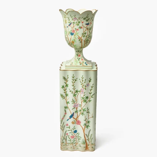 Vases | Vases & Planters<Mrs. Alice Chinoiserie Tole Urn & Pedestal