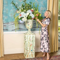 Vases | Vases & Planters<Mrs. Alice Chinoiserie Tole Urn & Pedestal
