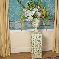 Vases | Vases & Planters<Mrs. Alice Chinoiserie Tole Urn & Pedestal
