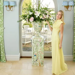 Vases | Vases & Planters<Mrs. Alice Chinoiserie Tole Urn & Pedestal