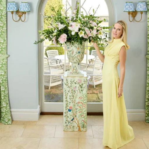 Vases | Vases & Planters<Mrs. Alice Chinoiserie Tole Urn & Pedestal