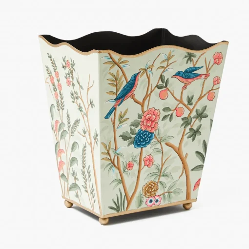 For Her | For The Homemaker<Mrs. Alice Chinoiserie Tole Waste Paper Bin
