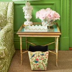 For Her | For The Homemaker<Mrs. Alice Chinoiserie Tole Waste Paper Bin
