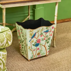 For Her | For The Homemaker<Mrs. Alice Chinoiserie Tole Waste Paper Bin