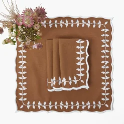 Table Linen Sets<Mrs. Alice Chocolate Bow Laurel Placemats & Napkins (Set of 4)