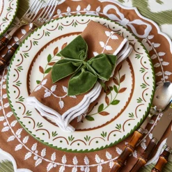 Table Linen Sets<Mrs. Alice Chocolate Bow Laurel Placemats & Napkins (Set of 4)