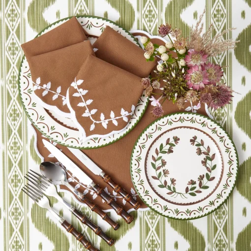Table Linen Sets<Mrs. Alice Chocolate Bow Laurel Placemats & Napkins (Set of 4)