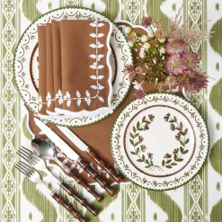 Table Linen Sets<Mrs. Alice Chocolate Bow Laurel Placemats & Napkins (Set of 4)