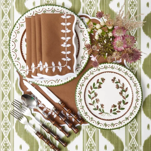 Table Linen Sets<Mrs. Alice Chocolate Bow Laurel Placemats & Napkins (Set of 4)