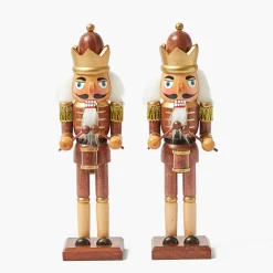 Christmas Decorations<Mrs. Alice Chocolate Brown & Gold Nutcracker (Pair)