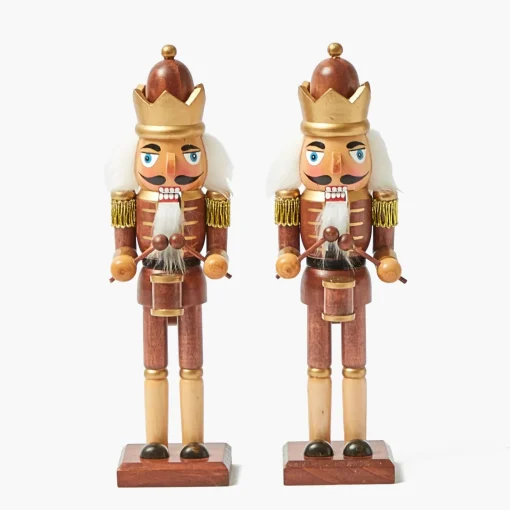 Christmas Decorations<Mrs. Alice Chocolate Brown & Gold Nutcracker (Pair)