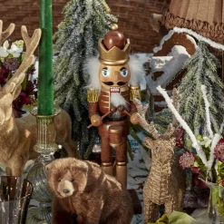 Christmas Decorations<Mrs. Alice Chocolate Brown & Gold Nutcracker (Pair)