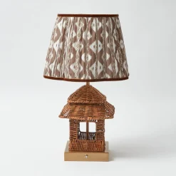 Lampshades<Mrs. Alice Chocolate Brown Ikat Lampshade (30cm)