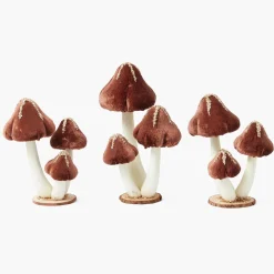 Autumn Decorations<Mrs. Alice Chocolate Glitter Velvet Mushroom Family
