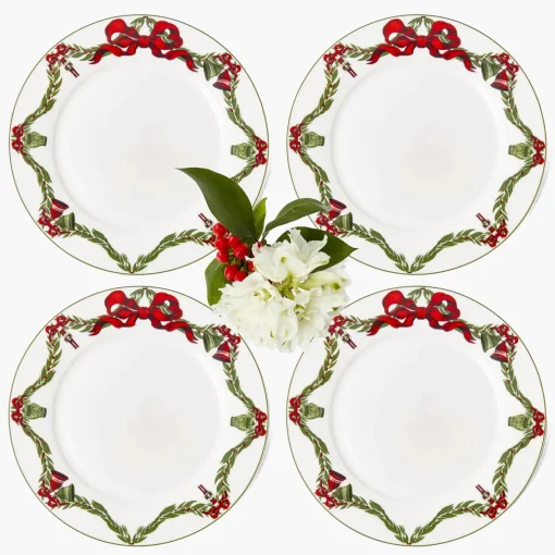 Dinner Plates | Crockery Sets<Mrs. Alice Christmas Garland Dinner Plate (Set of 4)