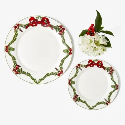 Crockery Sets<Mrs. Alice Christmas Garland Dinner & Starter Plates (Set of 8)
