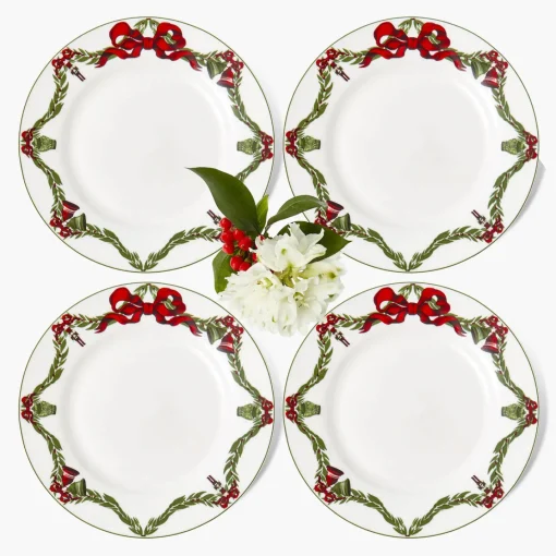 Starter Plates | Crockery Sets<Mrs. Alice Christmas Garland Starter Plate (Set of 4)