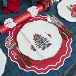 Napkins<Mrs. Alice Christmas Tree White Linen Napkins (Set of 4)