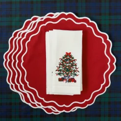 Napkins<Mrs. Alice Christmas Tree White Linen Napkins (Set of 4)