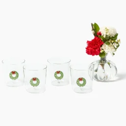 Glasses<Mrs. Alice Christmas Wreath Glasses (Set of 4)