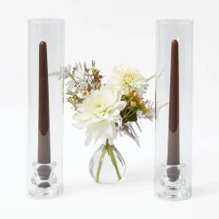 Summer Glassware | Summer Candleware<Mrs. Alice Claudia Glass Hurricane Candle Holder (Pair)