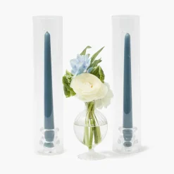 Summer Glassware | Summer Candleware<Mrs. Alice Claudia Glass Hurricane Candle Holder (Pair)
