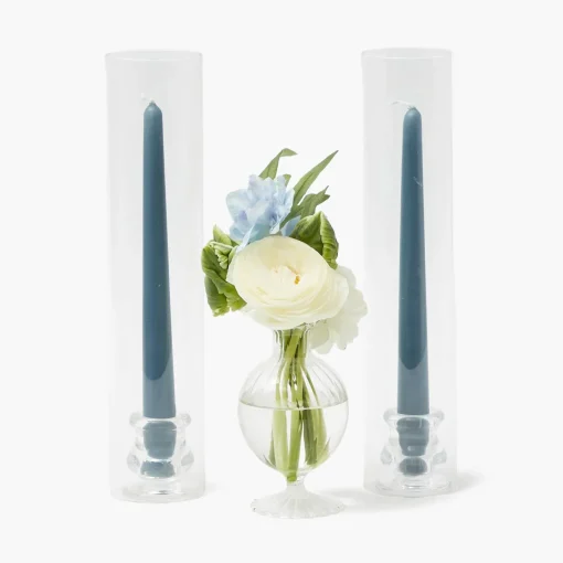 Summer Glassware | Summer Candleware<Mrs. Alice Claudia Glass Hurricane Candle Holder (Pair)