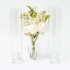 Summer Glassware | Summer Candleware<Mrs. Alice Claudia Glass Hurricane Candle Holder (Pair)