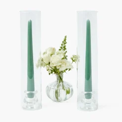 Summer Glassware | Summer Candleware<Mrs. Alice Claudia Glass Hurricane Candle Holder (Pair)