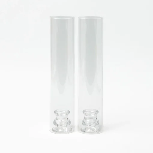 Summer Glassware | Summer Candleware<Mrs. Alice Claudia Glass Hurricane Candle Holder (Pair)