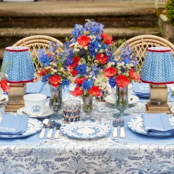 Lampshades<Mrs. Alice Cobalt & Red Lotus Lampshade (18cm)